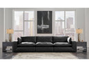 Emilia Black Leather 3pc Modular Sectional Sofa - Ornate Home