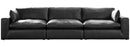 Emilia Black Leather 3pc Modular Sectional Sofa - Ornate Home
