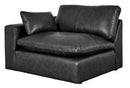Emilia Black Leather 3pc Modular Sectional Sofa - Ornate Home