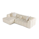 Brooklyn Ivory Boucle LAF Chaise Sectional - Ornate Home