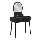 Camilla Black Vanity Dresser w/Mirror and Stool - Ornate Home
