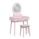 Camilla Pink Vanity Dresser with Mirror and Stool - Ornate Home