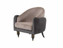 Capella Cocoa and Gray Velvet Chair - Ornate Home