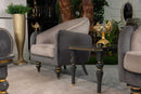 Capella Cocoa and Gray Velvet Chair - Ornate Home