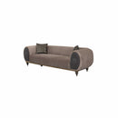 Capella Cocoa and Gray Velvet Sofa - Ornate Home