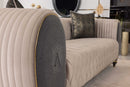 Capella Cocoa and Gray Velvet Sofa - Ornate Home