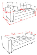 Capella Denim Dark Blue Sofa Bed - Ornate Home