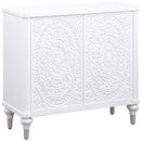 Cardella Distressed White Accent Cabinet - Ornate Home