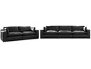 Emilia Black Leather 5pc Modular Sectional Living Room Set - Ornate Home
