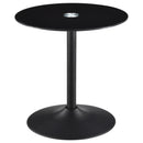 Ganso Black 2-piece Round Glass Top Coffee and End Table Set - Ornate Home