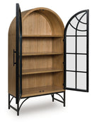 Gwenwich Natural/Black Accent Cabinet - Ornate Home