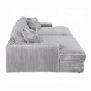 Hilde Light Gray Jumbo Corduroy Double Chaise Sectional - Ornate Home