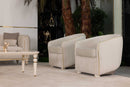 Inci Ivory Velvet Living Room Set / 4pc - Ornate Home