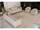 Inci Ivory Velvet Living Room Set / 4pc - Ornate Home