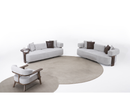 Indigo White & Walnut Living Room Set / 3pc