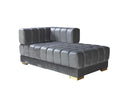 Lipa Gray Velvet Double Chaise "U" Shape Sectional Sofa - Ornate Home