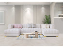 Lipa Ivory Velvet Double Chaise "U" Shape Sectional Sofa - Ornate Home