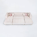 Lipa Ivory Velvet Double Chaise "U" Shape Sectional Sofa - Ornate Home