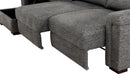 Lucious Gray Double Slider Power Sectional Sofa w/ Storage LAF Chaise - Ornate Home