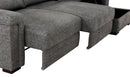 Lucious Gray Double Slider Power Sectional Sofa w/ Storage RAF Chaise - Ornate Home
