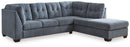 Marleton Denim 2pc Sleeper Sectional with Chaise - Ornate Home