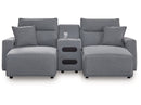 Modmax Salt and Pepper 3-Piece Power Reclining Sectional with Chaise - Ornate Home