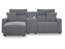 Modmax Salt and Pepper 3-Piece Power Reclining Sectional with Chaise - Ornate Home