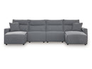 Modmax Salt and Pepper 4-Piece Power Reclining Sectional with Chaise - Ornate Home