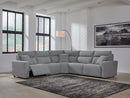 Modmax Salt and Pepper 5-Piece Power Reclining Sectional - Ornate Home
