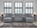 Modmax Salt and Pepper 5-Piece Power Reclining Sectional with Chaise - Ornate Home