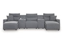 Modmax Salt and Pepper 5-Piece Power Reclining Sectional with Chaise - Ornate Home