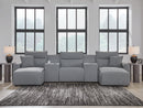 Modmax Salt and Pepper 5-Piece Power Reclining Sectional with Chaise - Ornate Home
