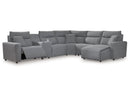 Modmax Salt and Pepper 6-Piece Power Reclining Sectional with Chaise - Ornate Home