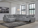 Modmax Salt and Pepper 6-Piece Power Reclining Sectional with Chaise - Ornate Home