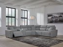 Modmax Salt and Pepper 6-Piece Reclining Sectional with Storage Console - Ornate Home