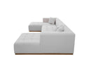 Montecito Ivory Velvet Double Chaise "U" Shape Sectional Sofa - Ornate Home