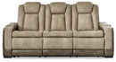 Next-Gen DuraPella Sand Power Reclining Sofa w/ Drop-Down Table - Ornate Home
