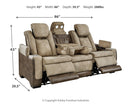 Next-Gen DuraPella Sand Power Reclining Sofa w/ Drop-Down Table - Ornate Home