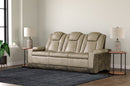 Next-Gen DuraPella Sand Power Reclining Sofa w/ Drop-Down Table - Ornate Home