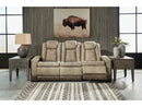 Next-Gen DuraPella Sand Power Reclining Sofa w/ Drop-Down Table - Ornate Home