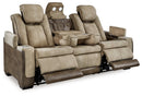 Next-Gen DuraPella Sand Power Reclining Sofa w/ Drop-Down Table - Ornate Home