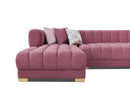 Lipa Pink Velvet Double Chaise "U" Shape Sectional Sofa - Ornate Home