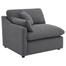 Pluma Charcoal 6-piece Upholstered Modular Sectional Sofa - Ornate Home
