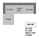 Pluma Charcoal Fabric Modular Sectional Pre-Sets - Ornate Home