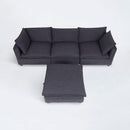 Santa Monica Black Boucle Modular Sectional / 4pc - Ornate Home