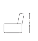 Sunny Ivory Corduroy Velvet Armless Chair - Ornate Home