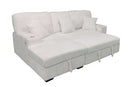 Venice Ivory Corduroy Storage Sleeper Sectional w/ Dual Cupholders & USB Ports - Ornate Home