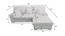 Venice Ivory Corduroy Storage Sleeper Sectional w/ Dual Cupholders & USB Ports - Ornate Home