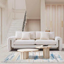 Ventura Ivory Boucle Uph. Designer Living Room Set - Ornate Home