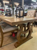 Brockway - Barley Brown - Rectangular Trestle Dining Set / 7pc - Ornate Home